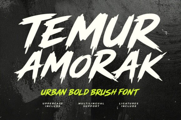 Unleash Raw Energy with the Temur Amorak Brush Typeface